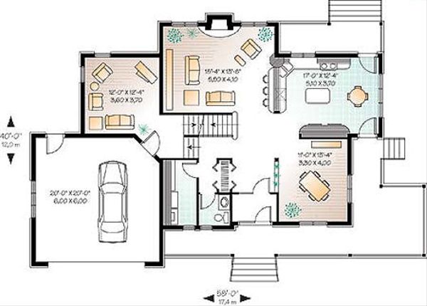 Architectural House Design - Country Floor Plan - Main Floor Plan #23-282