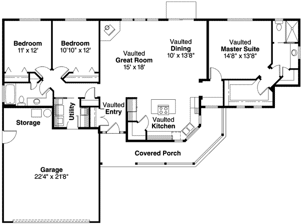 House Plan Design - Traditional Floor Plan - Main Floor Plan #124-495