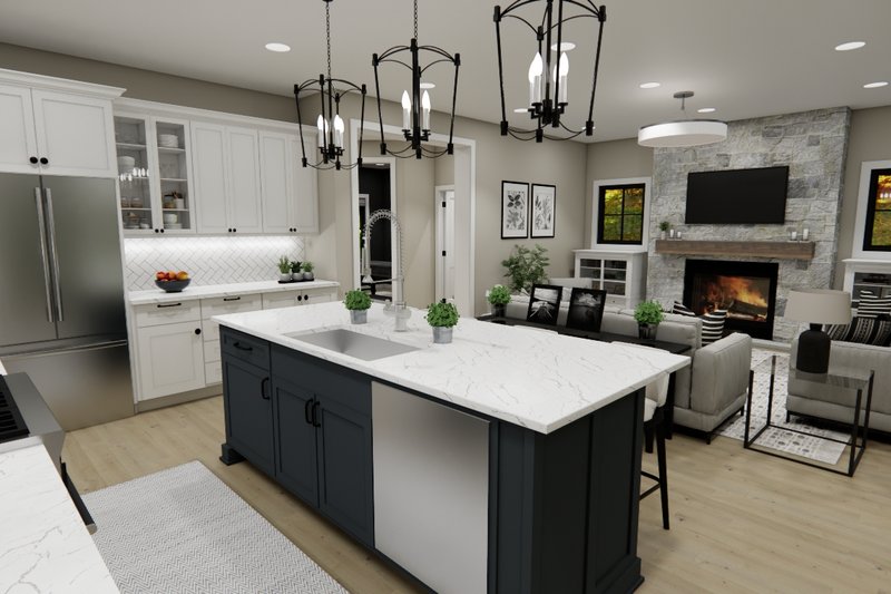 Architectural House Design - Interior - Kitchen for Farmhouse House Plan #51-1404 - 3 bed, 2 bath