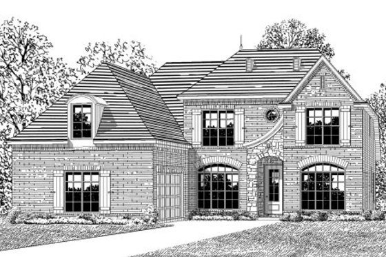 Exterior - Front Elevation for European House Plan #424-337 - 4 bed, 3 bath