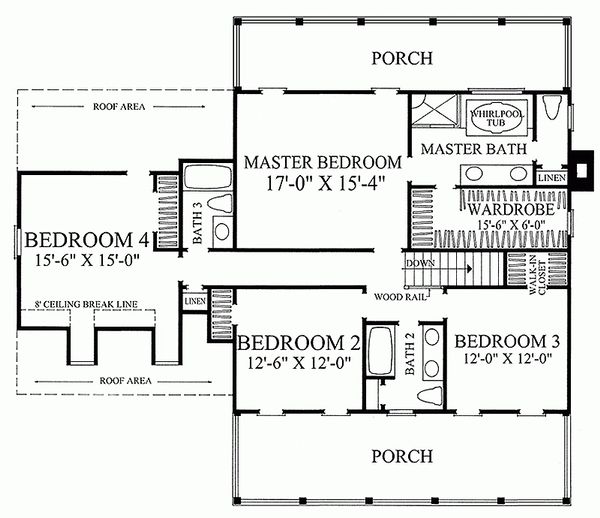 House Plan Design - Southern Floor Plan - Upper Floor Plan #137-146