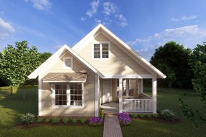 Cottage Exterior - Front Elevation Plan #513-2204