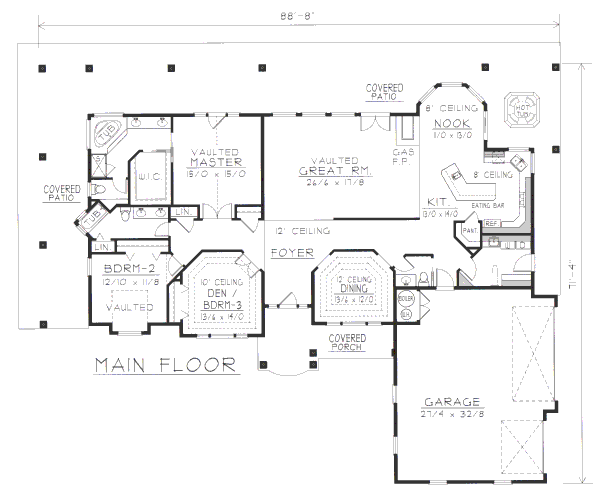 European Floor Plan - Main Floor Plan #112-154