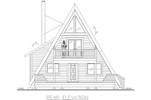 Exterior - Rear Elevation for Contemporary House Plan #117-914 - 2 bed, 2 bath