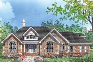 Exterior - Front Elevation 3 for European House Plan #929-55 - 3 bed, 2 bath