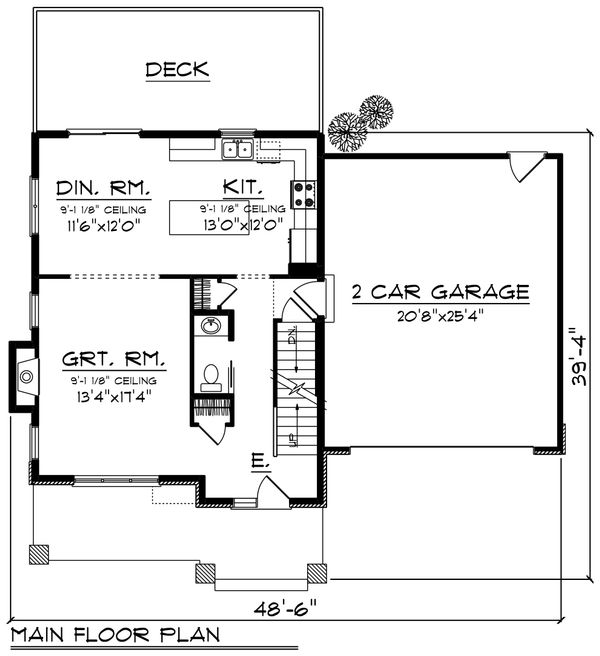 Architectural House Design - Modern Floor Plan - Main Floor Plan #70-1413
