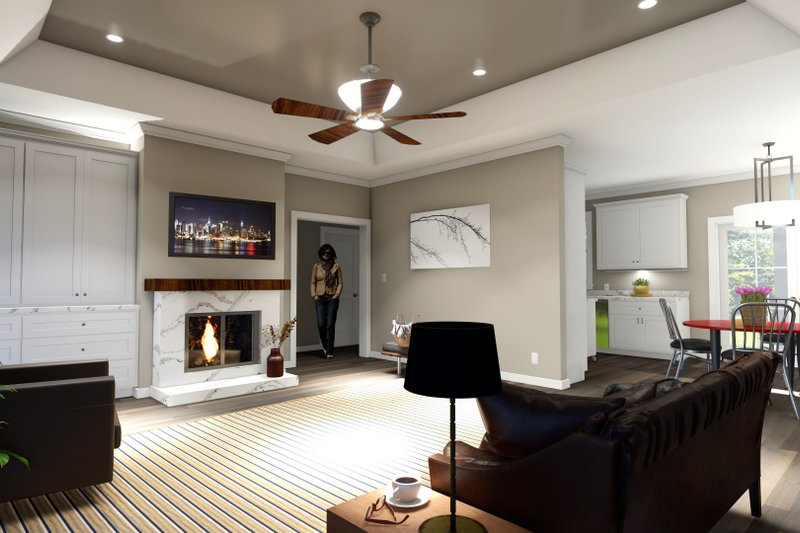 Home Plan - Interior - Family Room for Farmhouse House Plan #44-258 - 3 bed, 2 bath