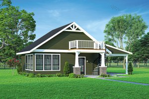 Cottage Exterior - Front Elevation Plan #124-1221