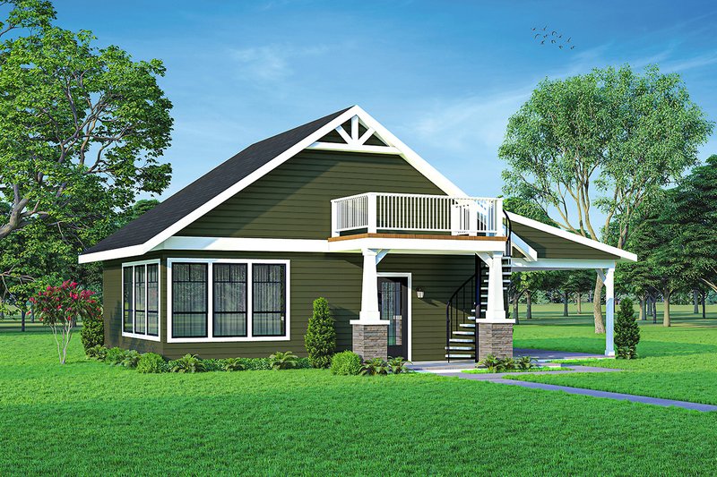 House Blueprint - Cottage Exterior - Front Elevation Plan #124-1221