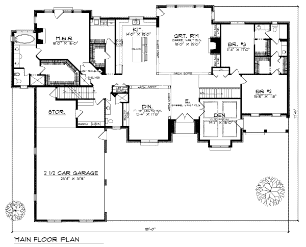 House Design - Traditional Floor Plan - Main Floor Plan #70-511