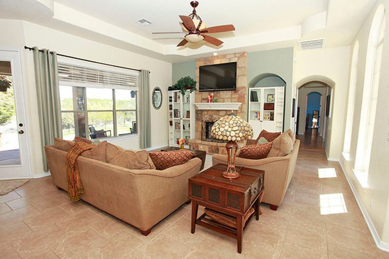 Home Plan - Interior - Family Room 1 for Mediterranean House Plan #80-151 - 3 bed, 3 bath