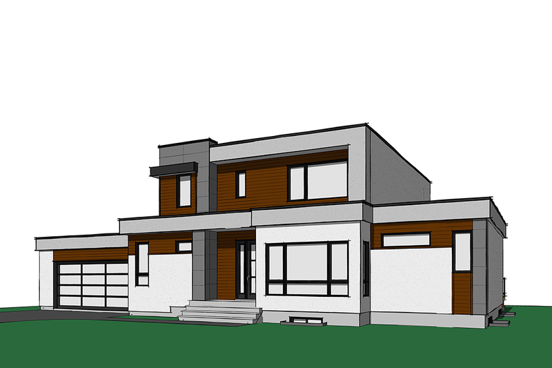 Architectural House Design - Exterior - Front Elevation 5 for Modern House Plan #23-2310 - 4 bed, 3 bath