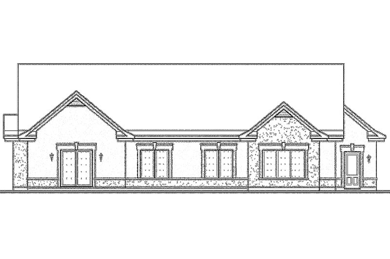 Home Plan - Mediterranean style rear elevation