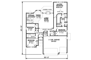 Floor Plan - Main Floor for Traditional House Plan #65-301 - 4 bed, 2 bath