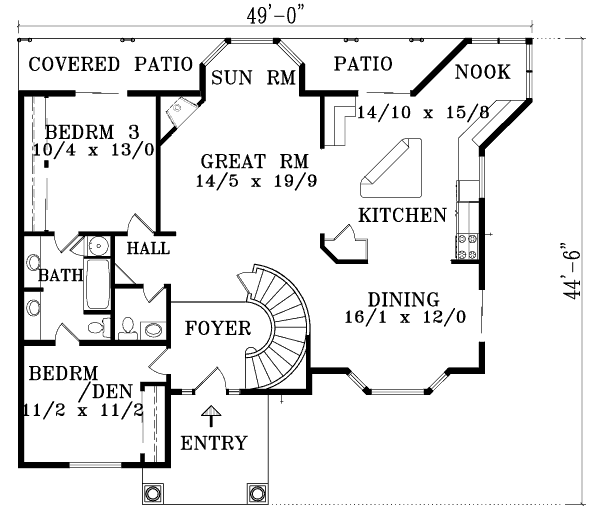 European Floor Plan - Main Floor Plan #1-1476