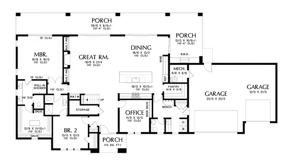 Prairie Floor Plan - Main Floor Plan #48-1104