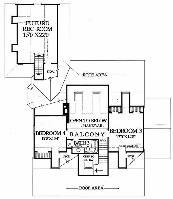 Southern Floor Plan - Upper Floor Plan #137-169