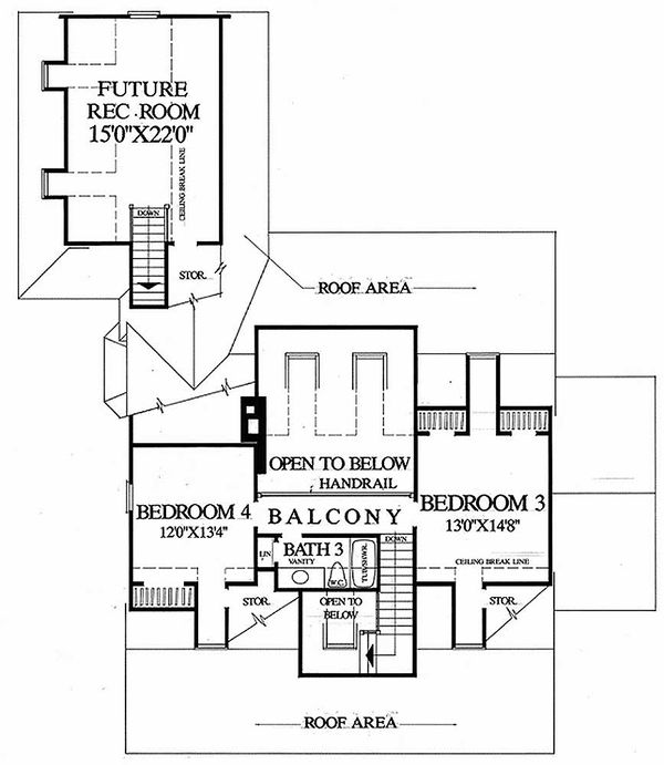 Architectural House Design - Southern Floor Plan - Upper Floor Plan #137-169