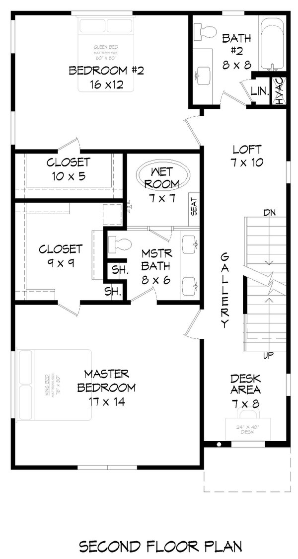 House Plan Design - Modern Floor Plan - Upper Floor Plan #932-765