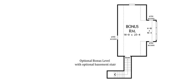 Home Plan - Optional Bonus Level w/ Basement Stair