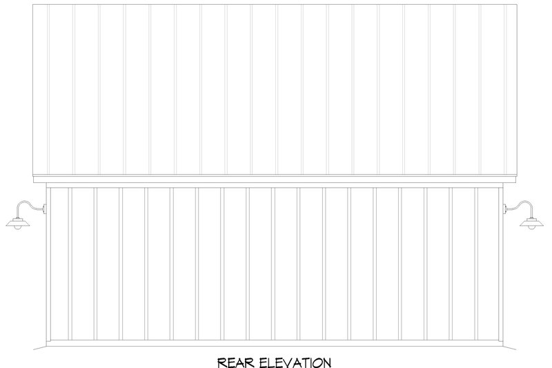 House Blueprint - Exterior - Rear Elevation for Country House Plan #932-1268, 0 bath