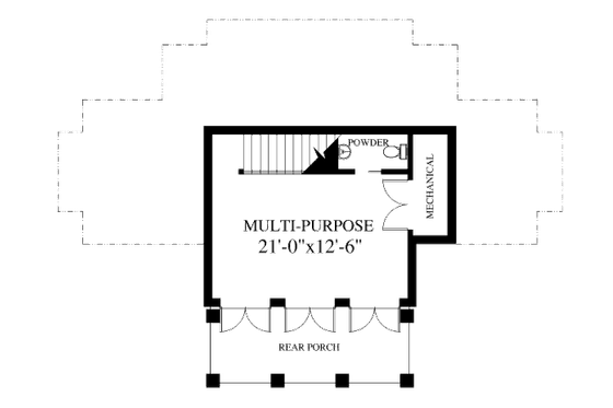 Floor Plan - Lower Floor for Craftsman House Plan #426-9 - 3 bed, 3 bath