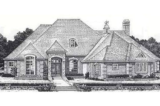 Exterior - Front Elevation for European House Plan #310-867 - 4 bed, 3 bath
