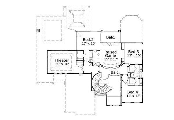 Mediterranean Floor Plan - Upper Floor Plan #411-611