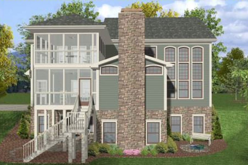 Home Plan - Exterior - Rear Elevation for Craftsman House Plan #56-563 - 4 bed, 4 bath