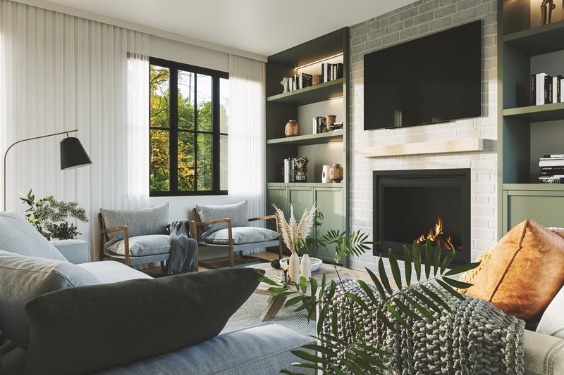 Dream House Plan - Interior - Family Room 1 for Farmhouse House Plan #23-2782 - 5 bed, 2.5 bath