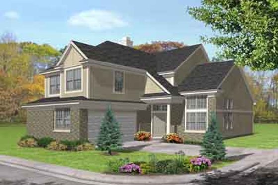 Exterior - Front Elevation for Traditional House Plan #50-287 - 4 bed, 2.5 bath
