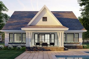 Exterior - Rear Elevation for Farmhouse House Plan #51-1167 - 3 bed, 2.5 bath