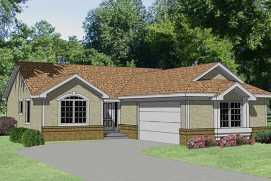 Exterior - Front Elevation for Traditional House Plan #116-201 - 3 bed, 2 bath