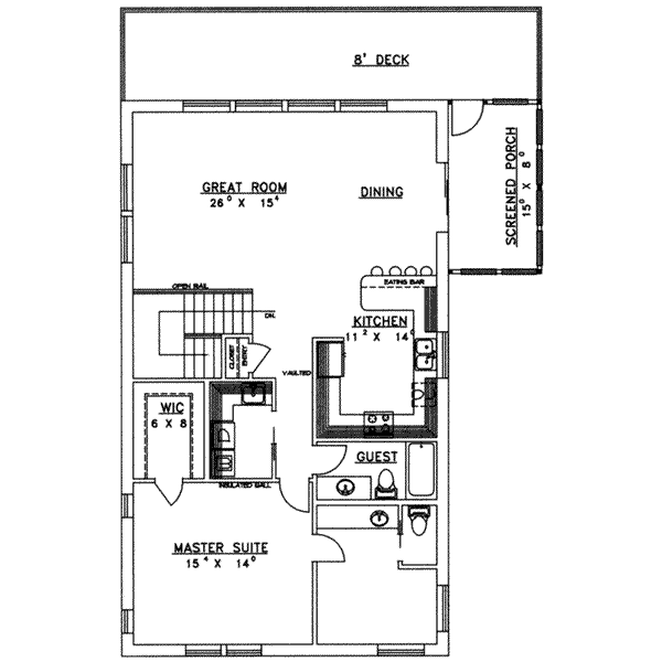 Home Plan - Traditional Floor Plan - Main Floor Plan #117-170