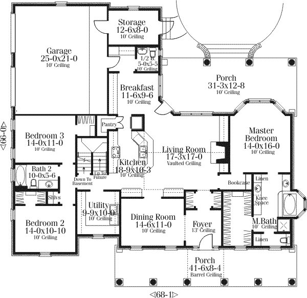 Southern Floor Plan - Main Floor Plan #406-102