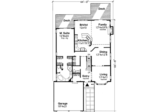 Floor Plan - Main Floor for Traditional House Plan #320-113 - 4 bed, 2.5 bath