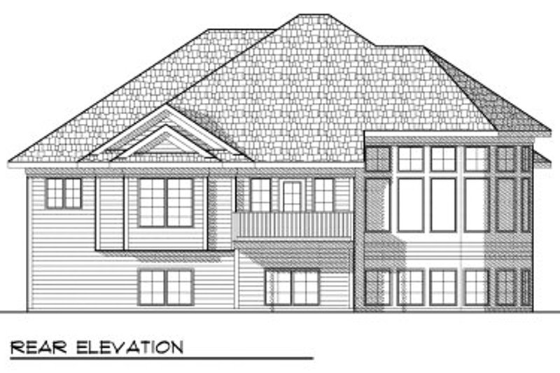 Home Plan - Exterior - Rear Elevation for European House Plan #70-799 - 4 bed, 3 bath