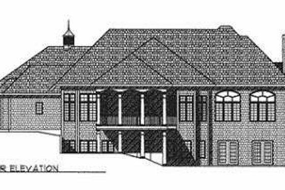 Exterior - Rear Elevation for European House Plan #70-472 - 2 bed, 1.5 bath