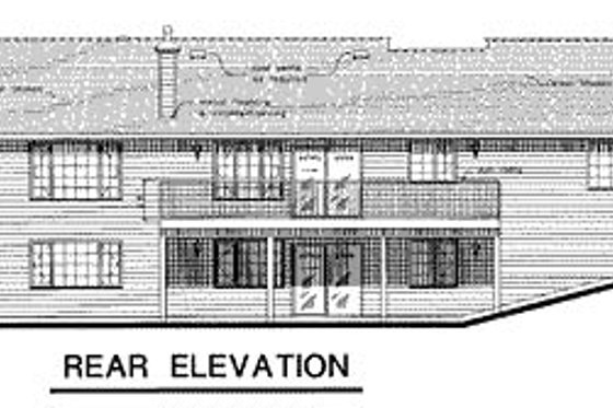 Exterior - Rear Elevation for Ranch House Plan #18-154 - 4 bed, 2 bath