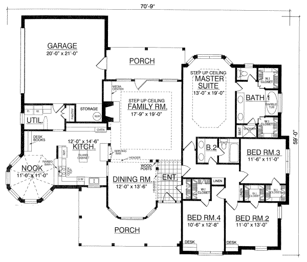 Dream House Plan - Country Floor Plan - Main Floor Plan #40-319