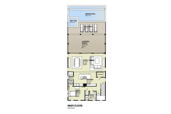 Floor Plan - Main Floor for Beach House Plan #901-114 - 4 bed, 3 bath