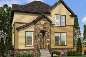 European Exterior - Front Elevation Plan #48-492
