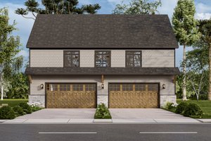 Exterior - Front Elevation for Craftsman House Plan #1089-21 - 1 bed, 1.5 bath