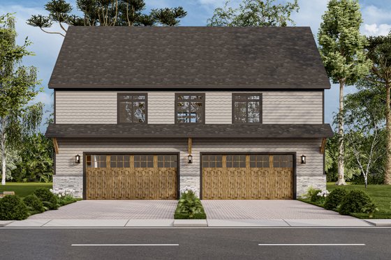 Exterior - Front Elevation for Craftsman House Plan #1089-21 - 1 bed, 1.5 bath
