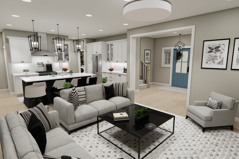 Home Plan - Interior - Family Room 1 for Farmhouse House Plan #51-1407 - 3 bed, 2.5 bath