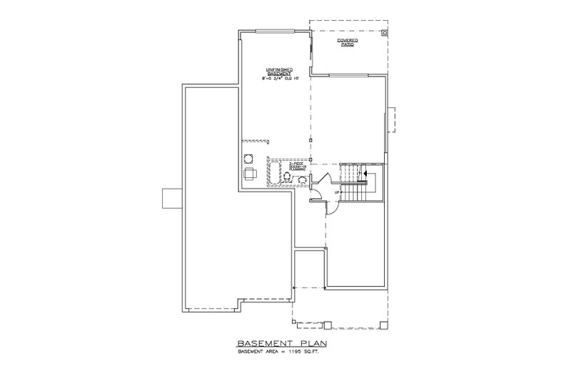 Architectural House Design - Floor Plan - Lower Floor for Craftsman House Plan #1100-157 - 3 bed, 2.5 bath