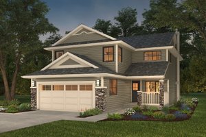 Exterior - Front Elevation 4 for Traditional House Plan #427-7 - 3 bed, 3 bath