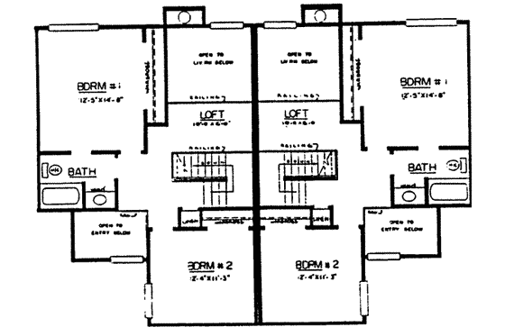 Floor Plan - Upper Floor House Plan #303-199 - 2 bed, 1.5 bath