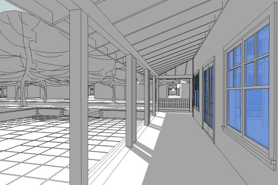 Exterior - Other Elevation 3 for Bungalow House Plan #528-2 - 3 bed, 2.5 bath