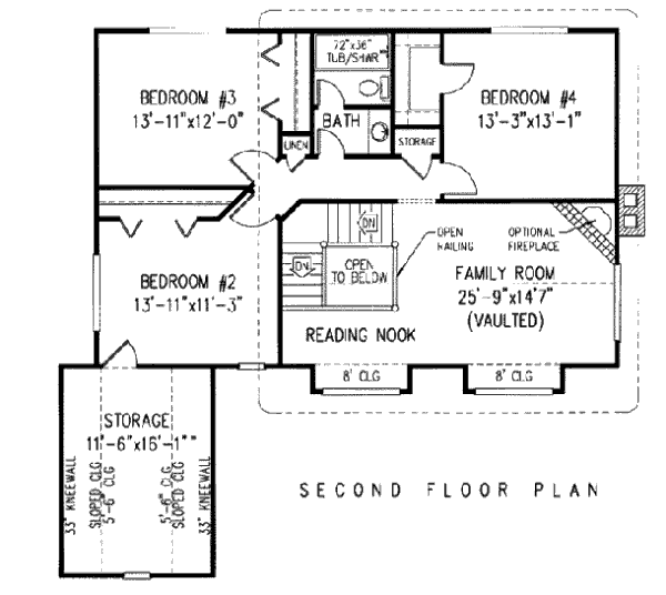 Country Floor Plan - Upper Floor Plan #11-207
